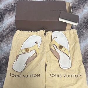 Louis Vuitton Yellow Leather Sandals